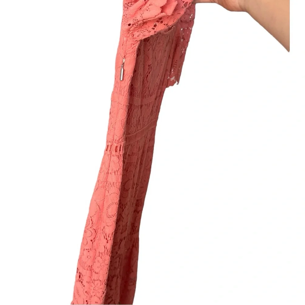 EUC SAYLOR Louisa Midi Dress in Coral Lace size Small - Picture 5 of 8